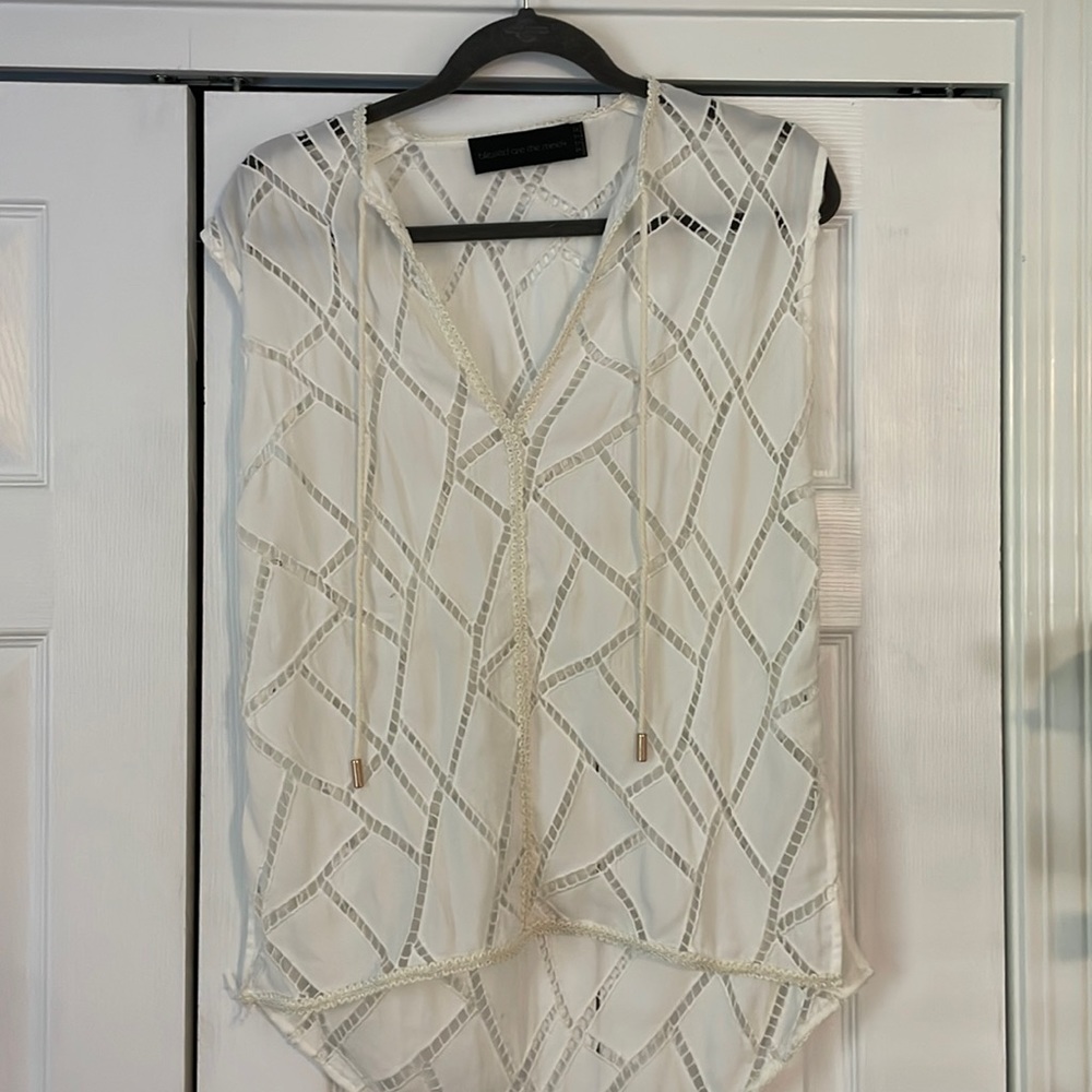 White cut out blouse